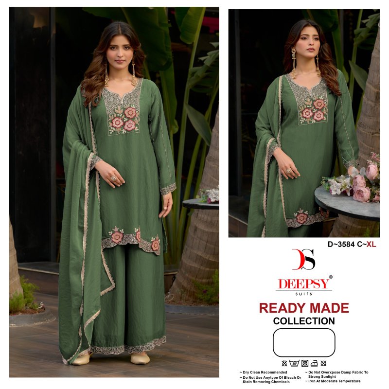 D 3584 A To D By Deepsy Moss Silk Readymade Pakistani Suits